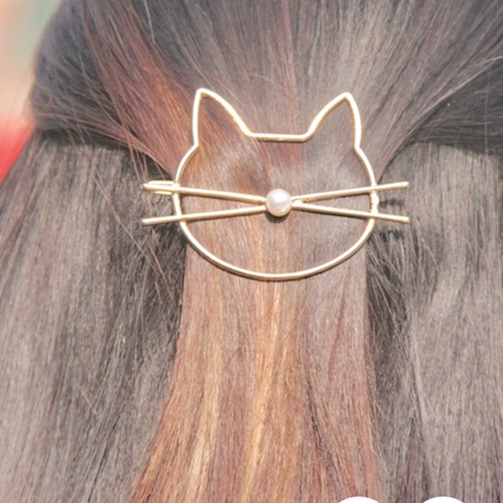 SILVER CAT HAIR CLIP